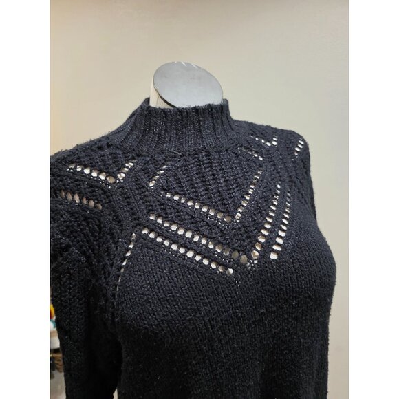 Torrid Womens Black Open Knit Pullover Sweater Size 0 - Picture 4 of 11